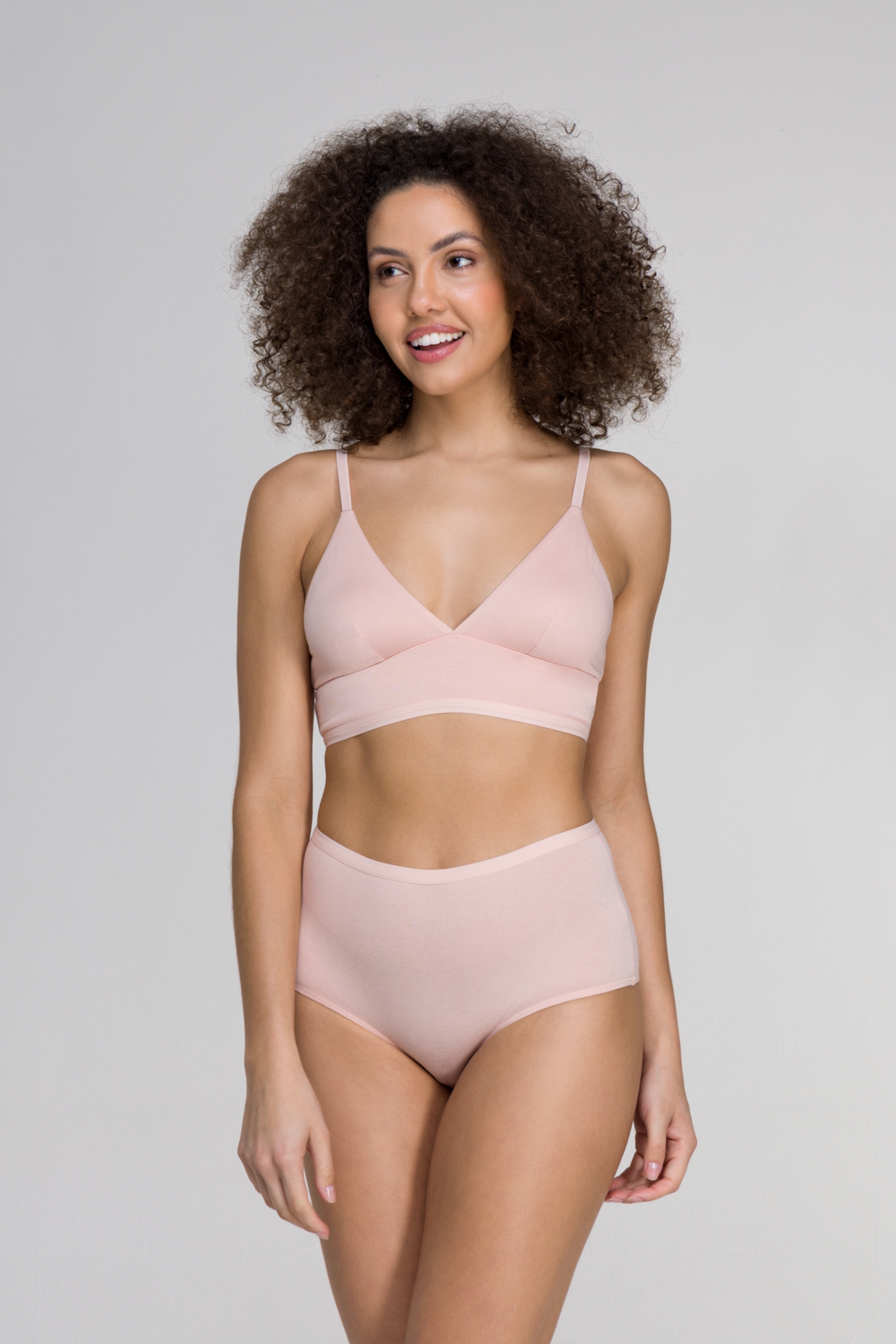 Sutiã Top Triangulo sem aro em Viscose Sol Nude Jescri Lingerie de