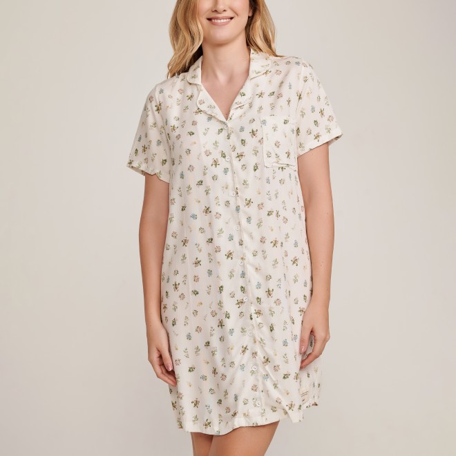 Camisola curta Com  botões estilo americana Florescer